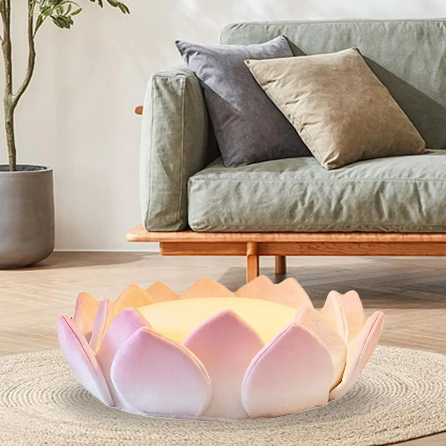 Lotus Flower Shaped Cushion Detachable Floor Pillow Floor Seating Cushion Meditation Cushion for Party Sofa Sitting Yoga