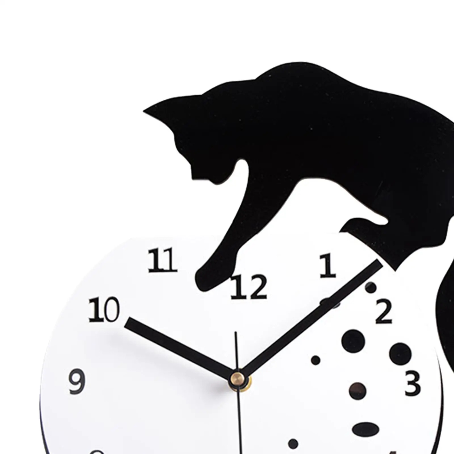 Silent Hanging Clock Cat Wall Clock Quiet Movement Living Room Non Ticking Analog Clock for Farmhouse Home Dining Room School