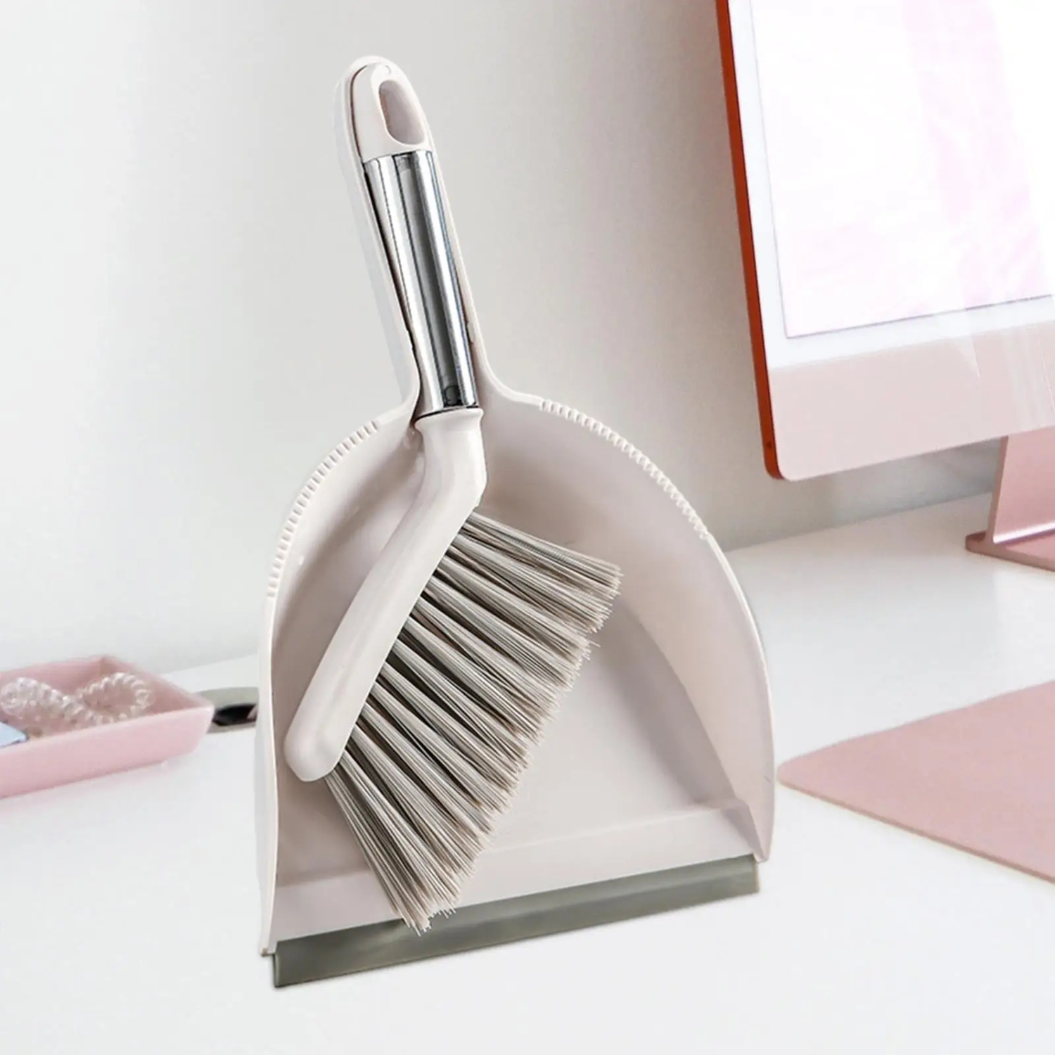 Mini Dustpan and Brush Set Hand Brush Dust Pan Table Cleaning Brush Sweep Broom for Home Computer Keyboard Desktop Table