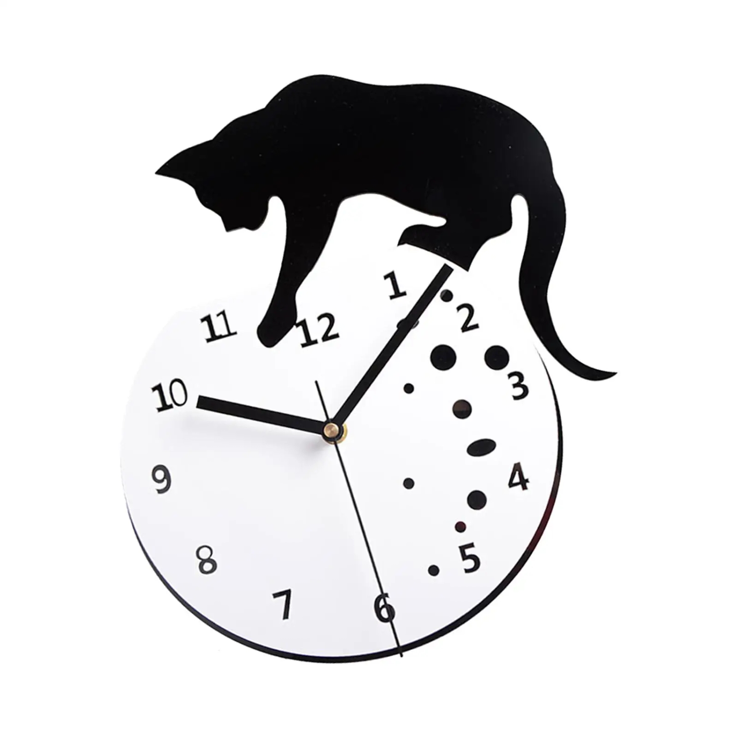 Silent Hanging Clock Cat Wall Clock Quiet Movement Living Room Non Ticking Analog Clock for Farmhouse Home Dining Room School