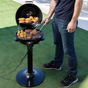 grill with stand for outdoor cookouts