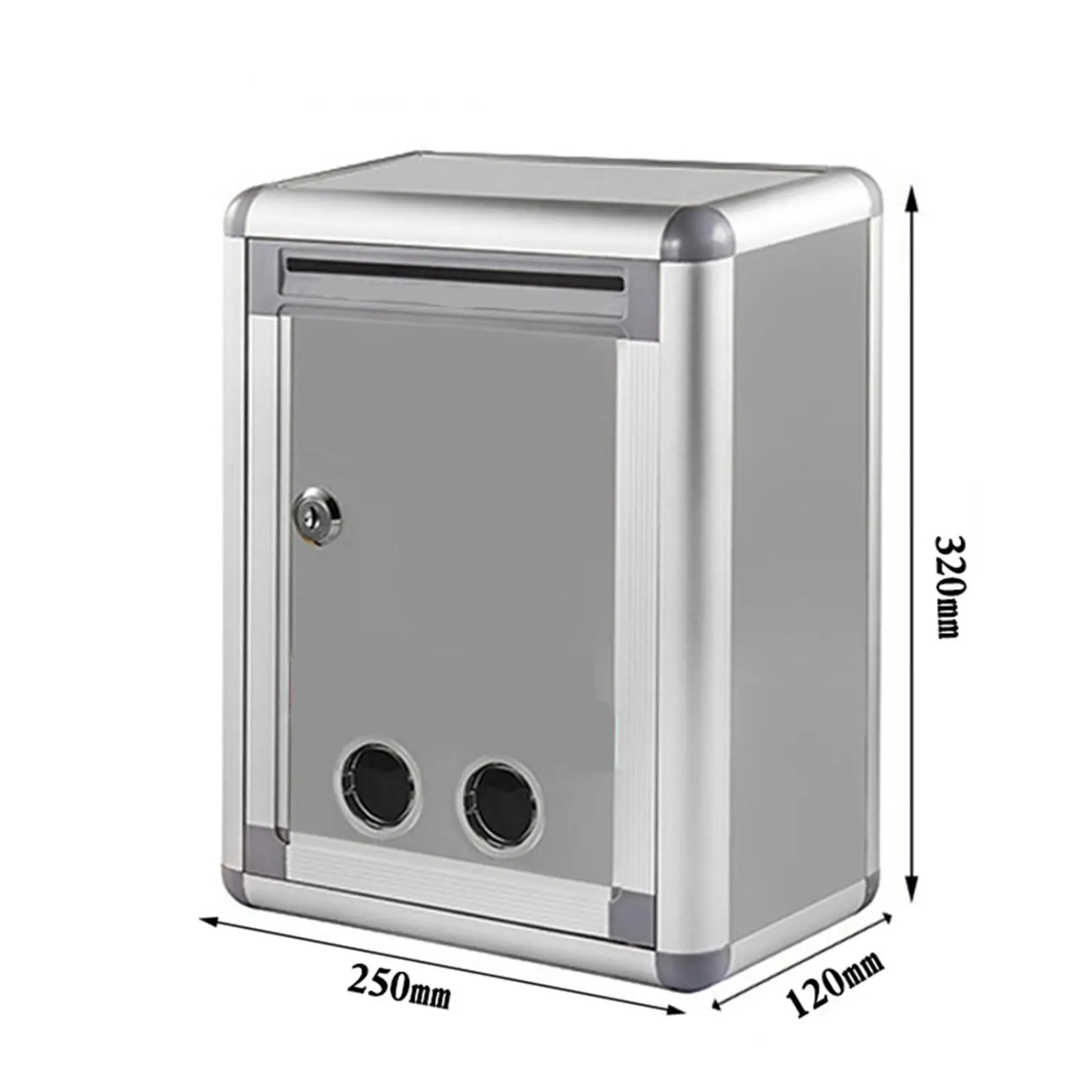 Locking Wall Mounted box Metal Post Box Rustproof Outside Large Capacity