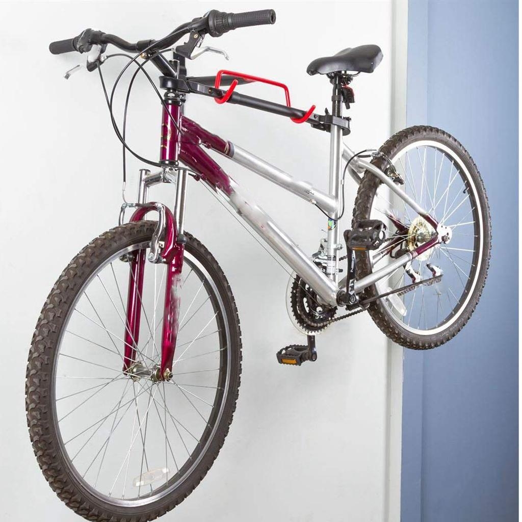 Bike Wall Mount Rack Hook Hanger Room Indoor Bike Holder Folding Flip Up Rack Bike Rubber Coated Hanger Space Saving