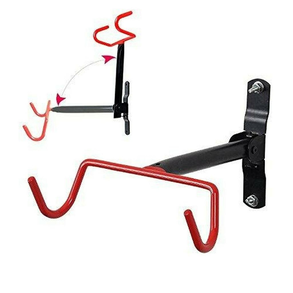 Bike Wall Mount Rack Hook Hanger Room Indoor Bike Holder Folding Flip Up Rack Bike Rubber Coated Hanger Space Saving