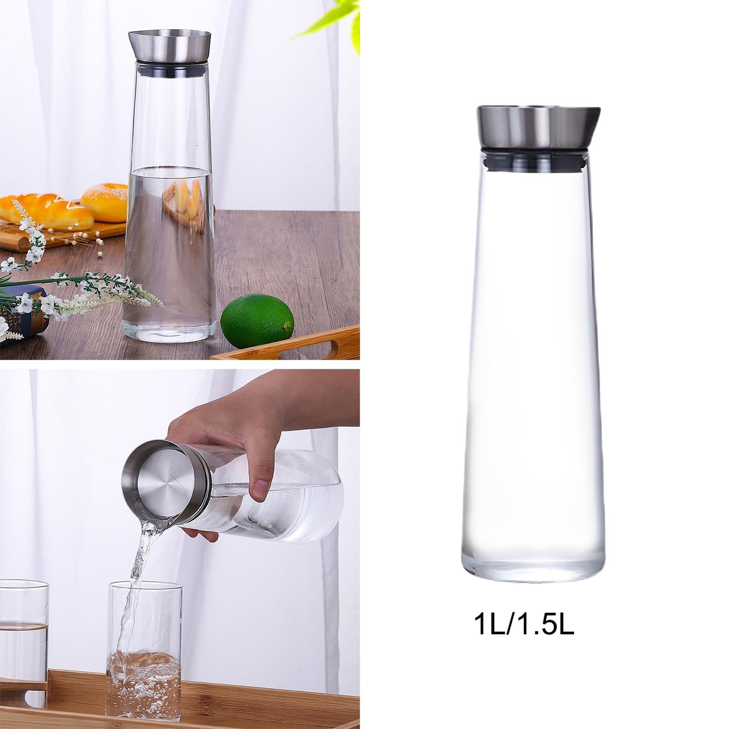 Hot Cold Water Pitcher Tea Pitcher Glass Jug Cold Water Jug for Milk Lemonade Fruit Tea Cold or Hot Refrigerator