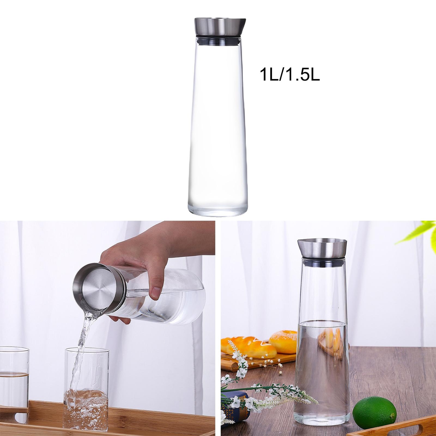 Hot Cold Water Pitcher Tea Pitcher Glass Jug Cold Water Jug for Milk Lemonade Fruit Tea Cold or Hot Refrigerator