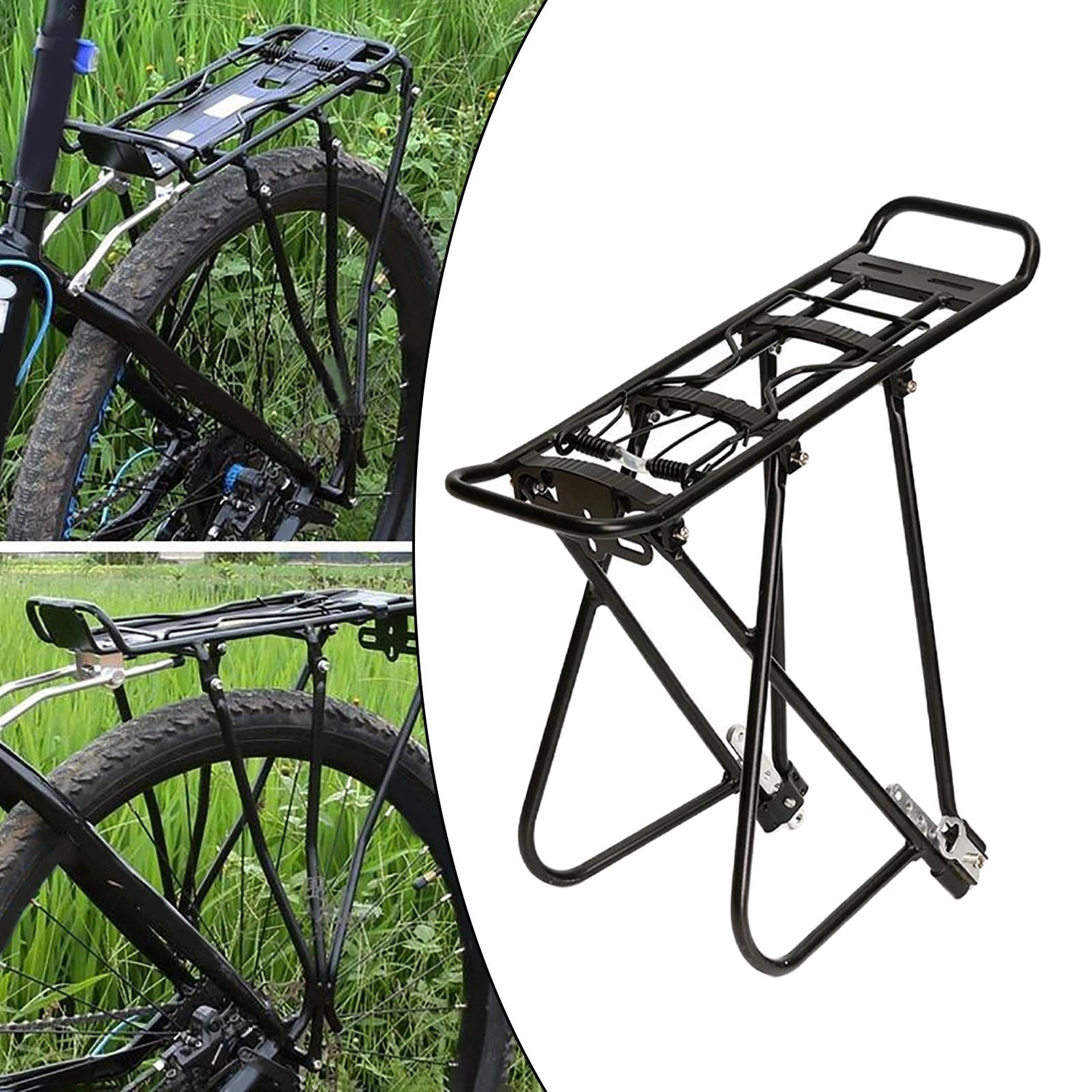 Bicycle Rear Cargo Rack Aluminum Alloy Panniers Tailstock Holder for Cycling Mountain Bike Load Limit 55 lbs/25kg Parts Touring