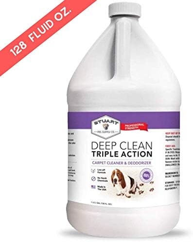 Stuart Pet Supply Co. Professional Strength Deep Clean (Gal.) 3X Carpet Cleaner Solution & Deodorizer | Concentrated Encapsulating Carpet Shampoo | Pet Stain,Odor & Dirty Carpet Cleaning Formula