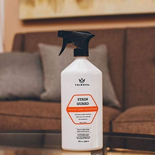 TriNova Stain Guard - Non-Aerosol, Non-Flammable Fabric Protector Spray for Upholstery Protection. Repellent Safe for Your Couch Sofa Furniture Shoes Carpet and More (18oz)