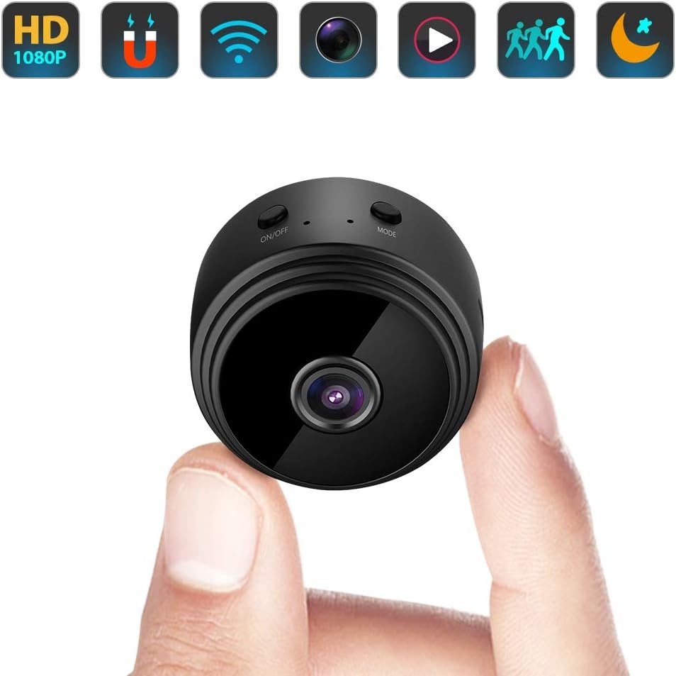 Mini Hidden Spy Camera WiFi Small Wireless Video Camera Full HD 1080P Audio Night Version Motion Sensor Support SD Card for iPhone Android Video Detection Infrared Vision Tiny Nanny Surveillance Cam