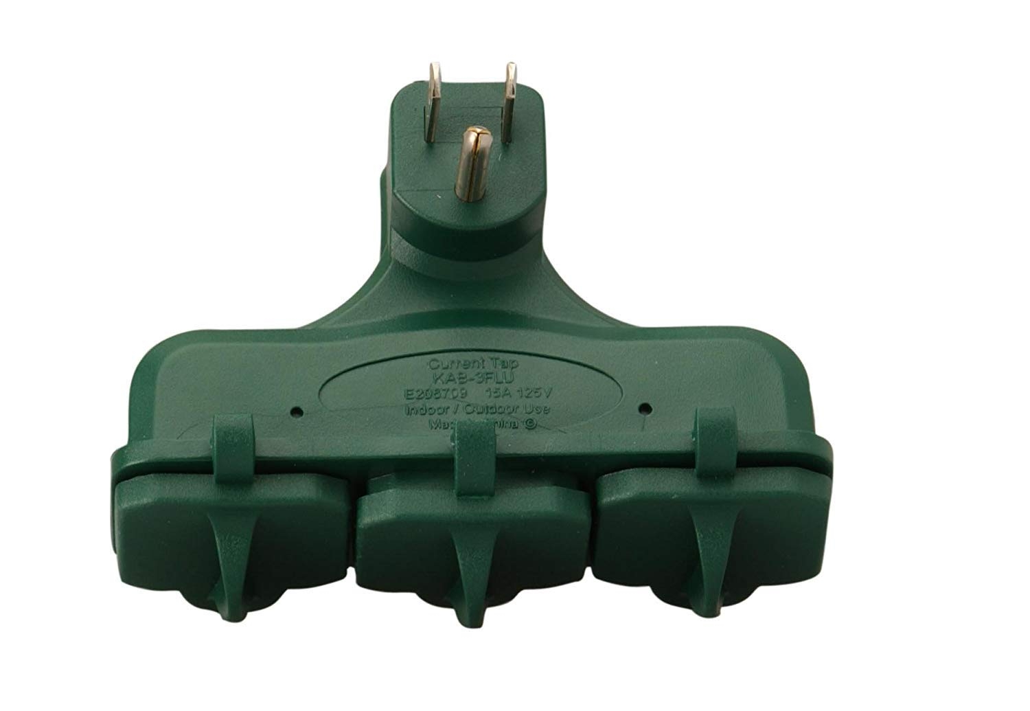3-Outlet Adapter Suitable For Outdoor Or Indoor Use, Weatherproof, Ideal for Holiday Decorations, Space Saving Right Angled Multi Adapter, Durable and Versatile, Green Color Limit Edition