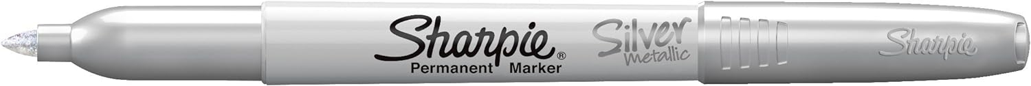 Sharpie 39108PP Fine Point Metallic Silver Permanent Marker, 1 Blister Pack with 2 Markers each for A Total of 2 Markers