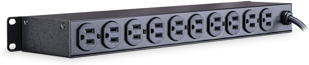 CyberPower CPS1215RM Basic PDU, 120V/15A, 10 Outlets, 15ft Power Cord, 1U Rackmount