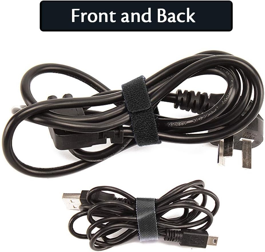 Attmu 100 PCS Reusable Fastening Cable Ties, Microfiber Cloth 6-Inch Hook and Loop Cord Ties, Black