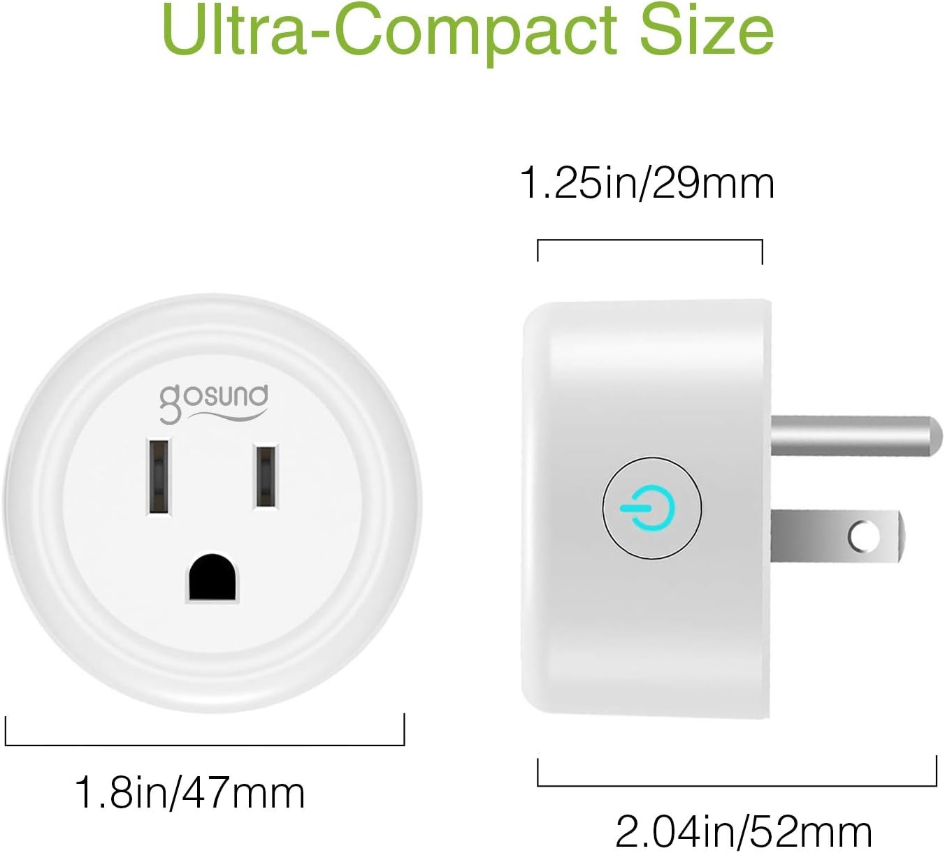 Smart Plug Gosund Wifi Outlet Work with Alexa & Google Assistant, Mini Socket with Timer Surge Protector Function, FCC ETL Certification(2 Pack）
