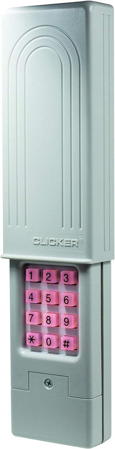 Chamberlain Group Clicker Universal Keyless Entry KLIK2U-P2, Works with Chamberlain, LiftMaster, Craftsman, Genie and More, Security +2.0 Compatible Garage Door Opener Keypad, White