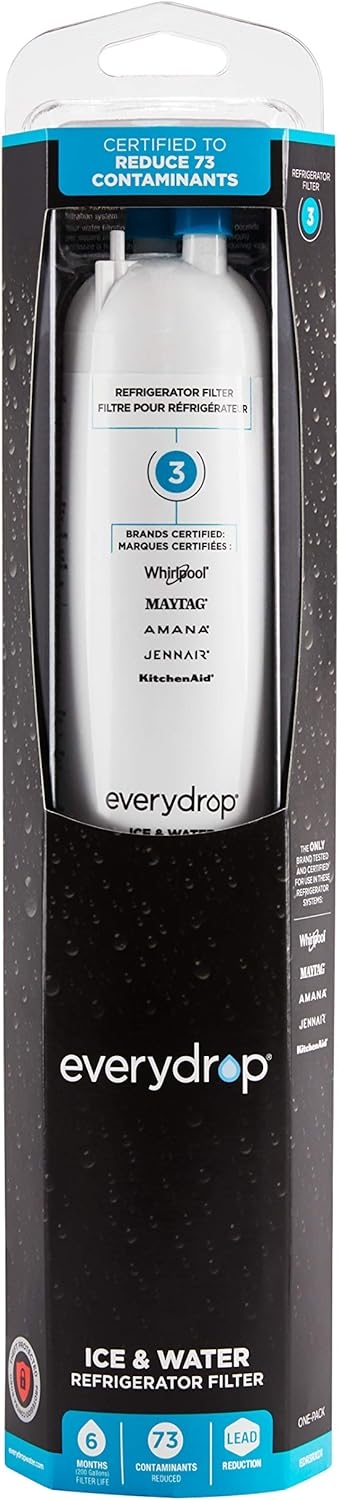 EveryDrop by Whirlpool Refrigerator Water Filter 3, EDR3RXD1 (Pack of 1),White