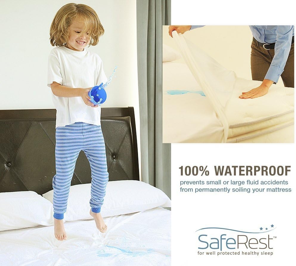 SafeRest Twin Size Premium Hypoallergenic Waterproof Mattress Protector - Vinyl Free