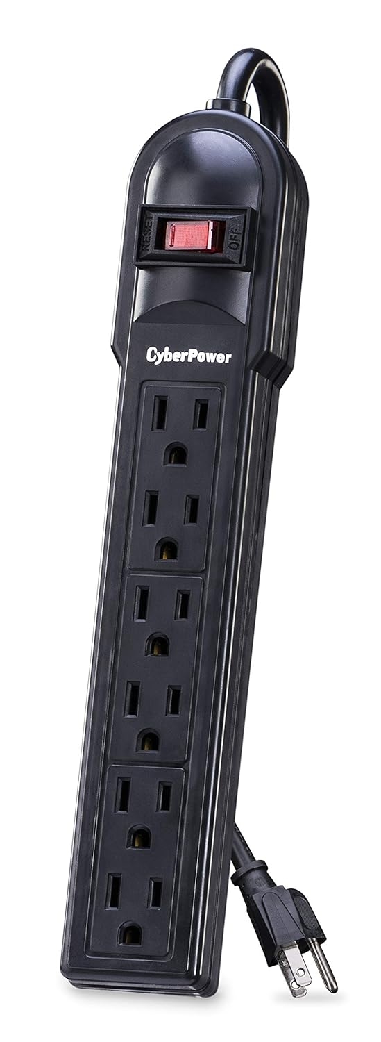 CyberPower CSB6012MP10 Essential Surge Protector, 1200J/125V, 6 Outlets, 12ft Power Cord, 10 Pack
