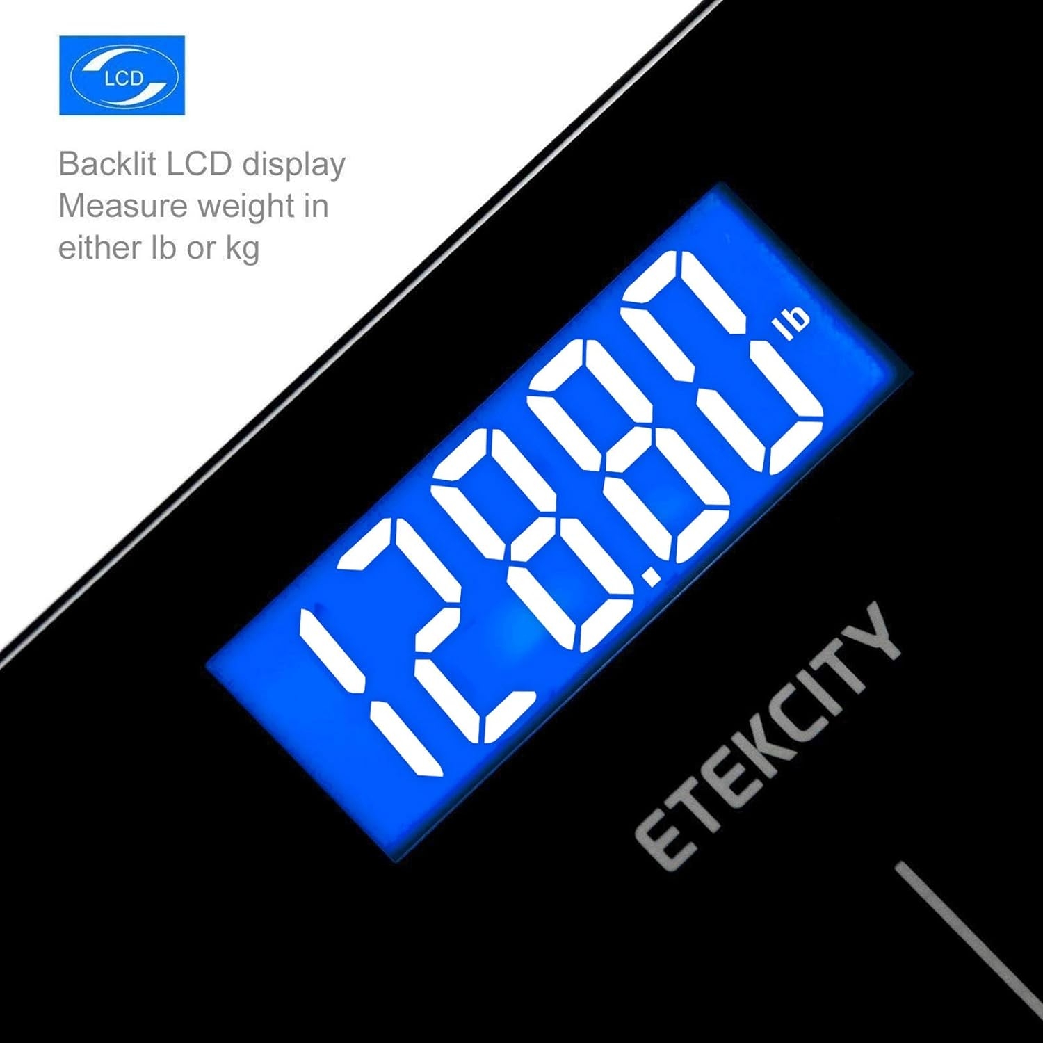 Etekcity Digital Body Weight Bathroom Scale With Step-On Technology, 400 Lb, Body Tape Measure Included, Elegant Black