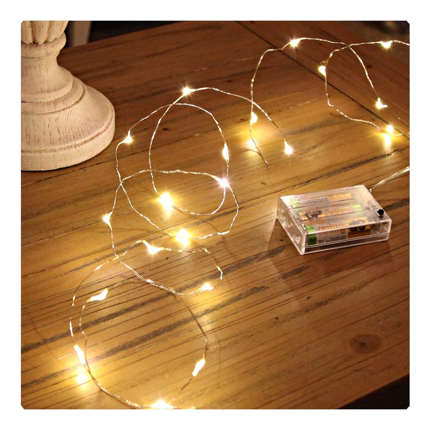 Sanniu Led String Lights, Mini Battery Powered Copper Wire Starry Fairy Lights, Battery Operated Lights for Bedroom, Christmas, Parties, Wedding, Centerpiece, Decoration (5m/16ft Warm White)