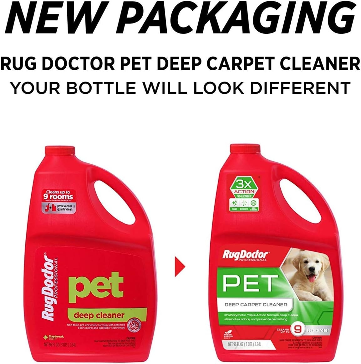 Rug Doctor Triple Action Pet Deep Carpet Cleaner; Permanently Removes Tough Pet Stains and Odors, Professional-Grade, Protects Soft Surfaces from Pet Accidents, CRI-Certified, 96 Oz. (Fоur Расk)