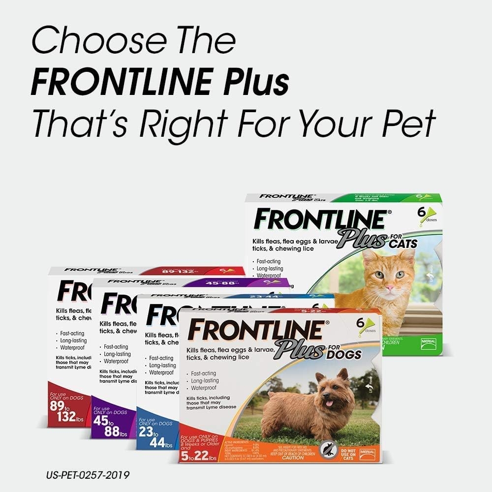 FRONTLINE Plus Flea and Tick Treatment for Dogs (Large Dog, 45-88 Pounds, 3 Doses)