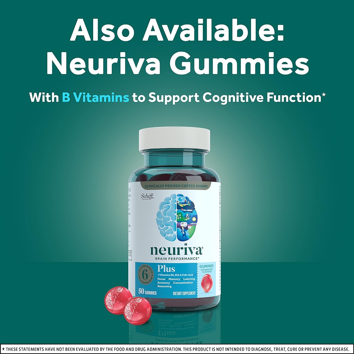 Nootropic Brain Support Supplement - NEURIVA Plus Capsules (30ct) Phosphatidylserine, B6, B12, Folic Acid - Supports Focus, Memory, Learning, Accuracy, Concentration & Reasoning (Pack of 2)
