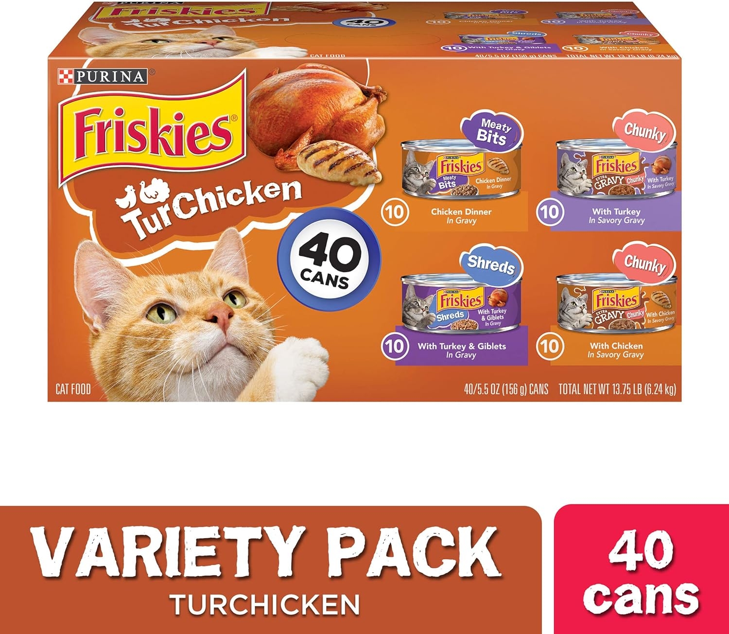 Purina Friskies Canned Wet Cat Food 40 ct. Variety Packs