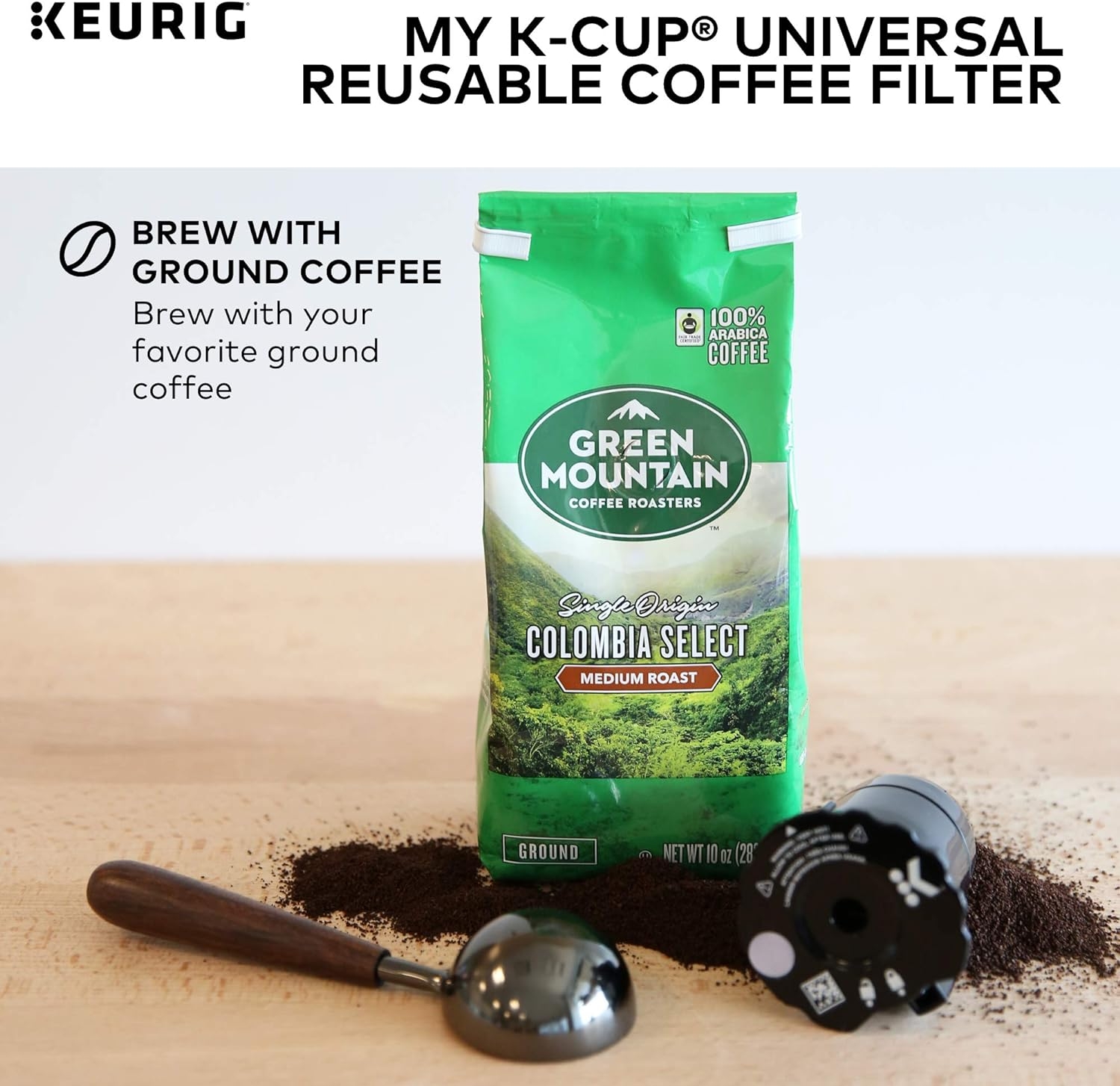 Keurig My K-Cup Universal Reusable K-Cup Pod Coffee Filter, Compatible with All 2.0 Keurig K-Cup Pod Coffee Makers, 1 Count, Black