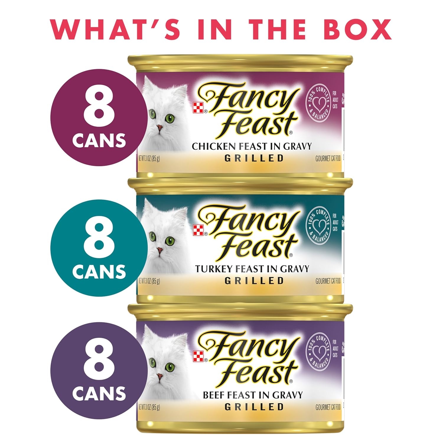Purina Fancy Feast Grilled Poultry & Beef Collection Wet Cat Food Variety Pack - (24) 3 oz. Cans