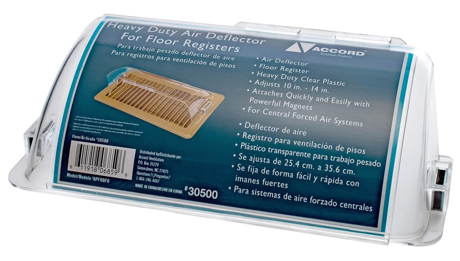 Accord APFRDFU Heavy Duty Magnetic Adjustable Air Deflector for Floor Registers