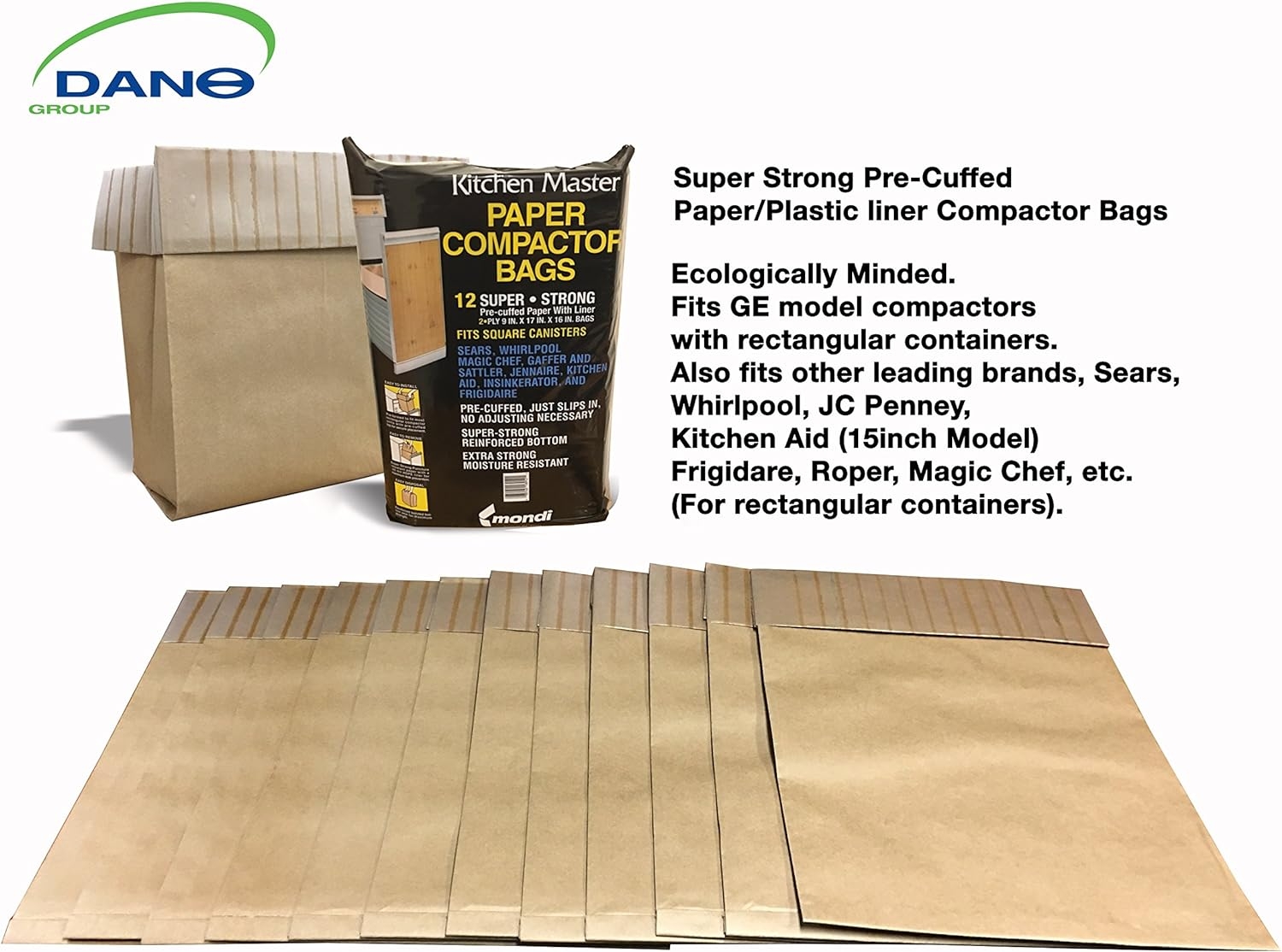 Kitchen Master Super Strong Compactor Bags Pre Cuffed (12 Pack)
