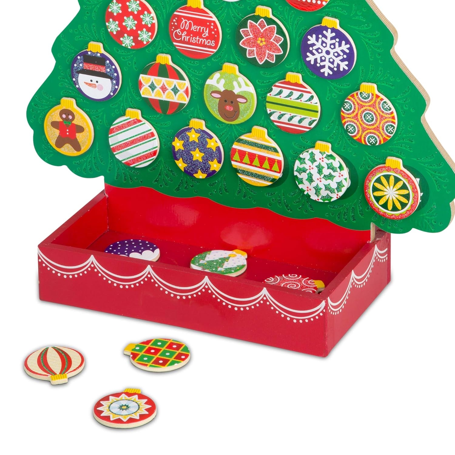 Melissa & Doug Countdown to Christmas Wooden Advent Calendar (Seasonal & Religious, Magnetic Tree, 25 Magnets, Great Gift for Girls and Boys - Best for 3, 4, 5, 6 and 7 Year Olds)
