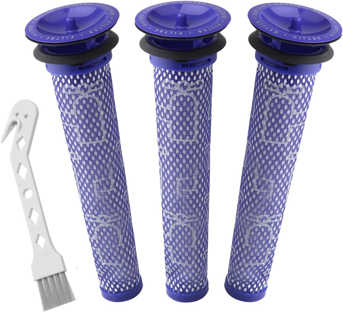 Wolfish 3 Pack Pre Filters for Dyson DC58, DC59, V6, V7, V8. Replacements Part # 965661-01. 3 Filters Kit for Dyson Filter Replacements