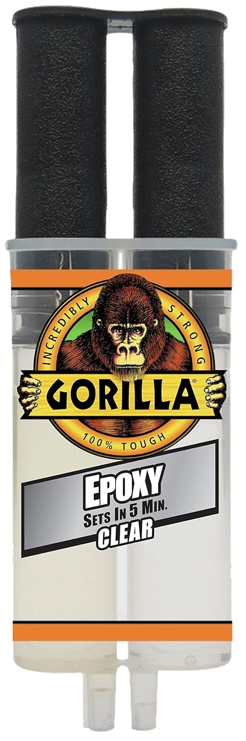 Gorilla 2 Part Epoxy, 5 Minute Set, .85 ounce Syringe, Clear
