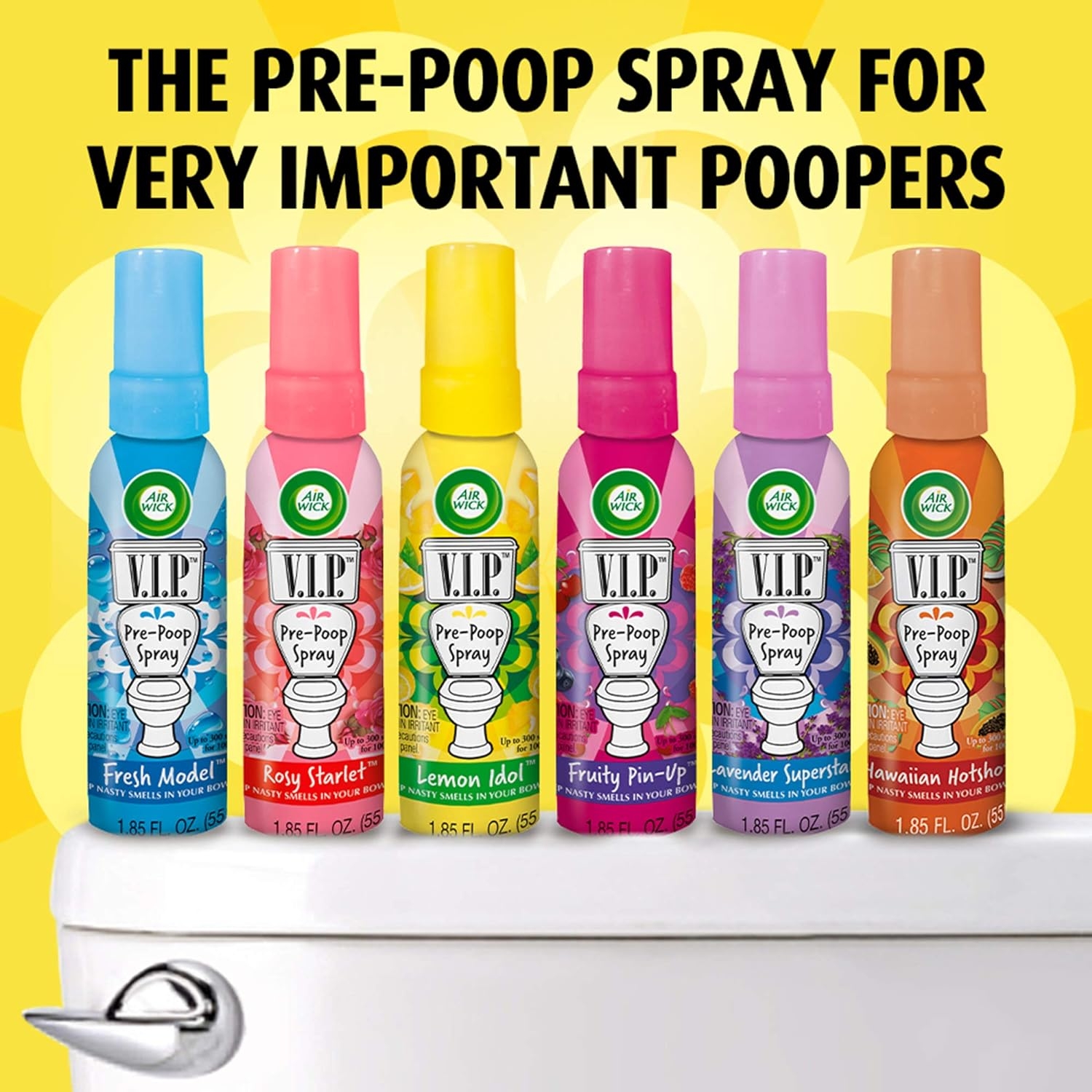 Air Wick V.I.P. Pre-Poop Toilet Spray, Up to 100 uses, Contains Essential Oils, Lavender Superstar Scent, Travel size, 1.85 oz, Holiday Gifts, White Elephant gifts, Stocking Stuffers