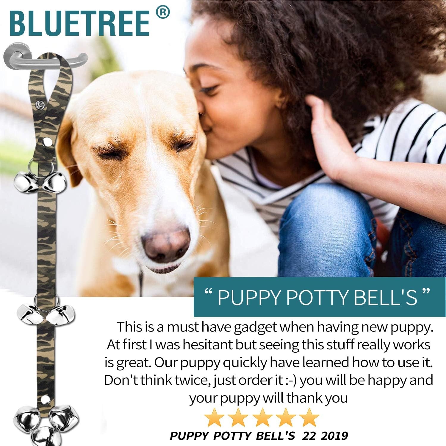 2 Pack Dog Doorbells Premium Quality Training Potty Great Dog Bells Adjustable Door Bell Dog Bells for Potty Training Your Puppy The Easy Way - Premium Quality - 7 Extra Large Loud 1.4 DoorBells