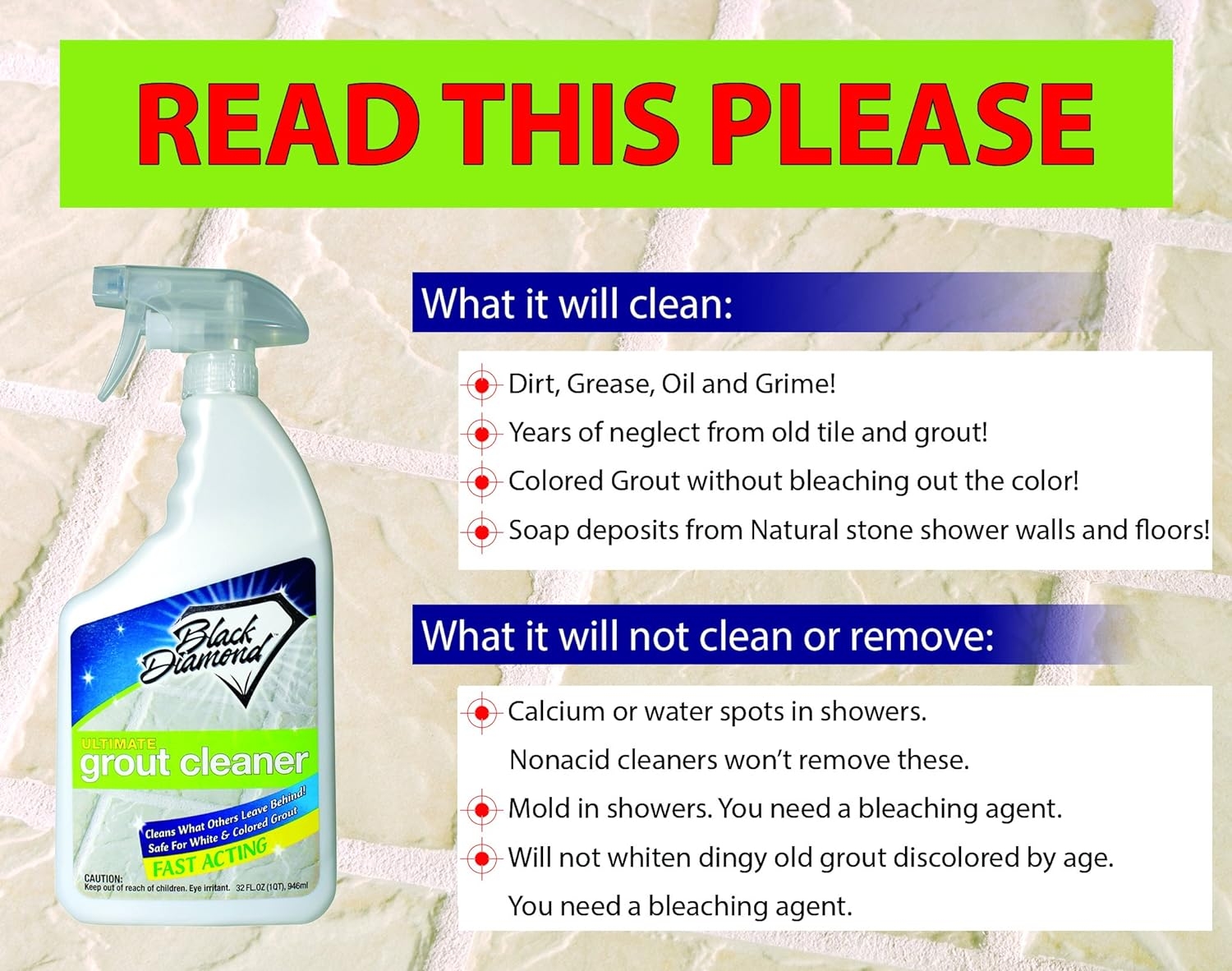 Ultimate Grout Cleaner: Best Grout Cleaner for Tile and Grout Cleaning, Acid-Free Safe Deep Cleaner & Stain Remover for Even The Dirtiest Grout, Best Way to Clean Grout in Ceramic, Marble. Gallon