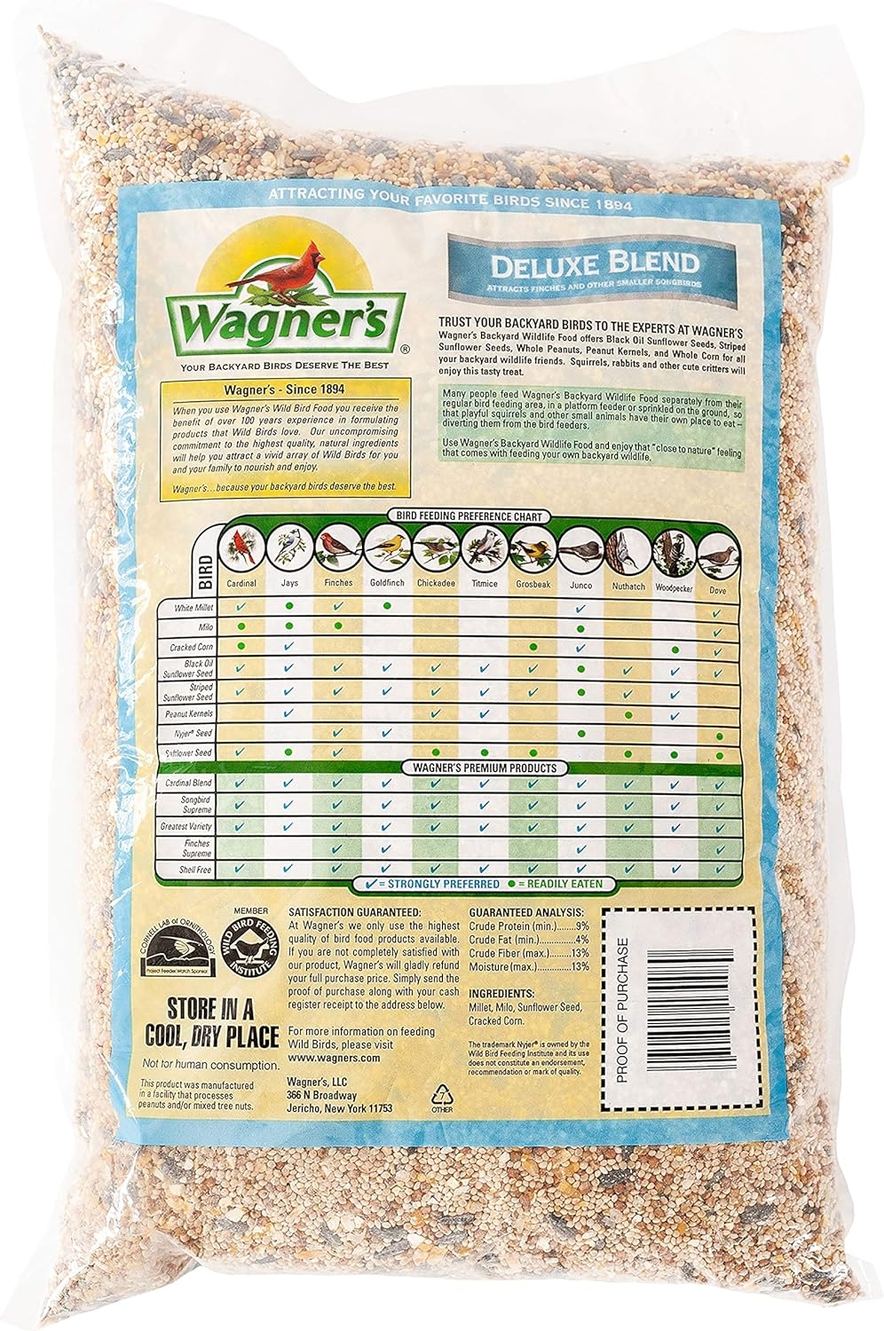 Wagner's 13008 Deluxe Wild Bird Food, 10-Pound Bag