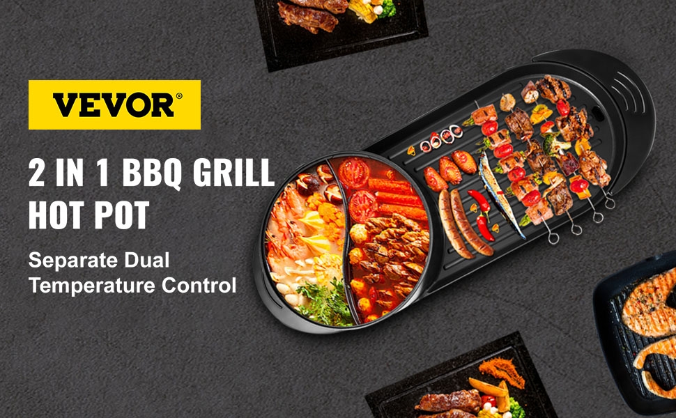 BBQ Pan Grill Hot Pot,Portable,Smokeless