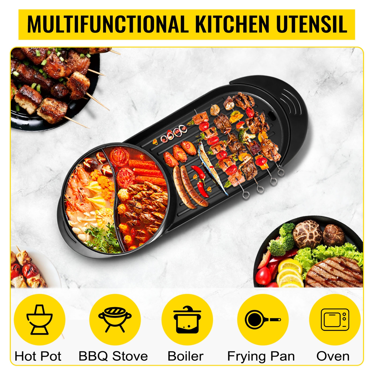 BBQ Pan Grill Hot Pot,Portable,Smokeless