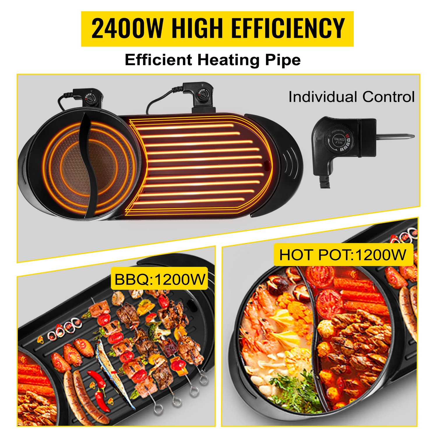 BBQ Pan Grill Hot Pot,Portable,Smokeless