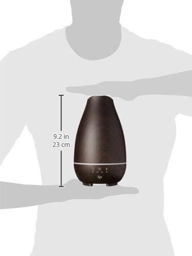 HealthSmart Essential Oil Diffuser, Cool Mist Humidifier and Aromatherapy Diffuser with 500ML Tank Ideal for Large Rooms, Adjustable Timer, Mist Mode and 7 LED Light Colors, Brown