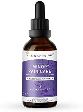 Secrets Of The Tribe - Minor Pain Care, Musculoskeletal Pain Formula, Herbal Supplement Blend Drops Alcohol Liquid Extract (2 fl oz)