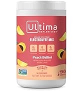 Ultima Replenisher Electrolyte Hydration Powder, Peach Bellini Mocktini, 90 Serving Canister - Su...