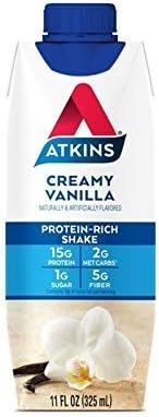 Atkins Gluten Free Protein-Rich Shake, Creamy/French Vanilla, Keto Friendly, (Packaging may vary) , 11 Fl Oz (Pack of 4)
