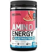 Optimum Nutrition Amino Energy Plus Electrolytes Energy Drink Powder, Caffeine for Pre-Workout En...