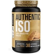 Authentic ISO 100% Grass Fed Muscle Building Whey Protein Isolate Powder (Vanilla Oatmeal Cookie,...