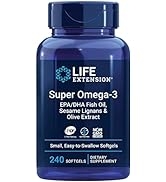 Life Extension Super Omega-3 Plus EPA/DHA Fish Oil, Sesame Lignans & Olive Extract - Heart Health...